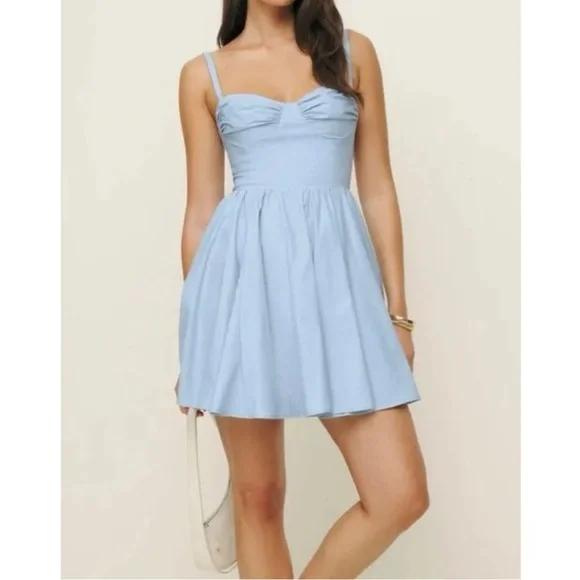 Reformation blue mini dressNEW